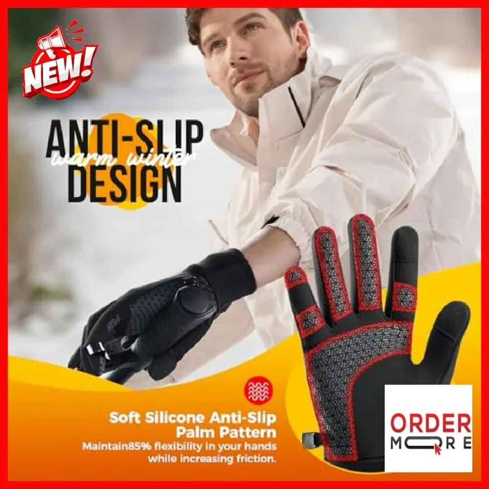 Winter Touchscreen Gloves Windproof Thermal for Running Cycling Skiing